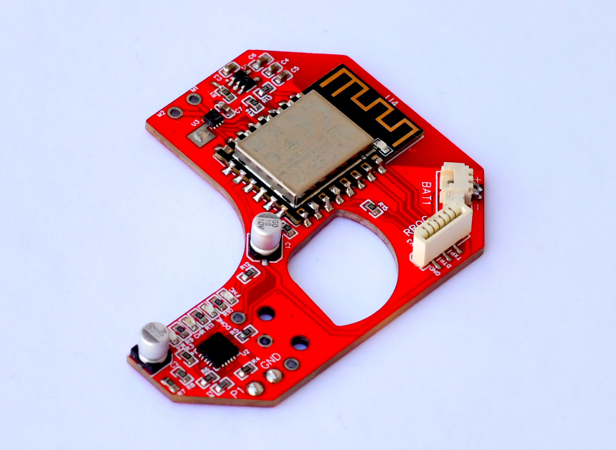 Irregular shaped red PCB