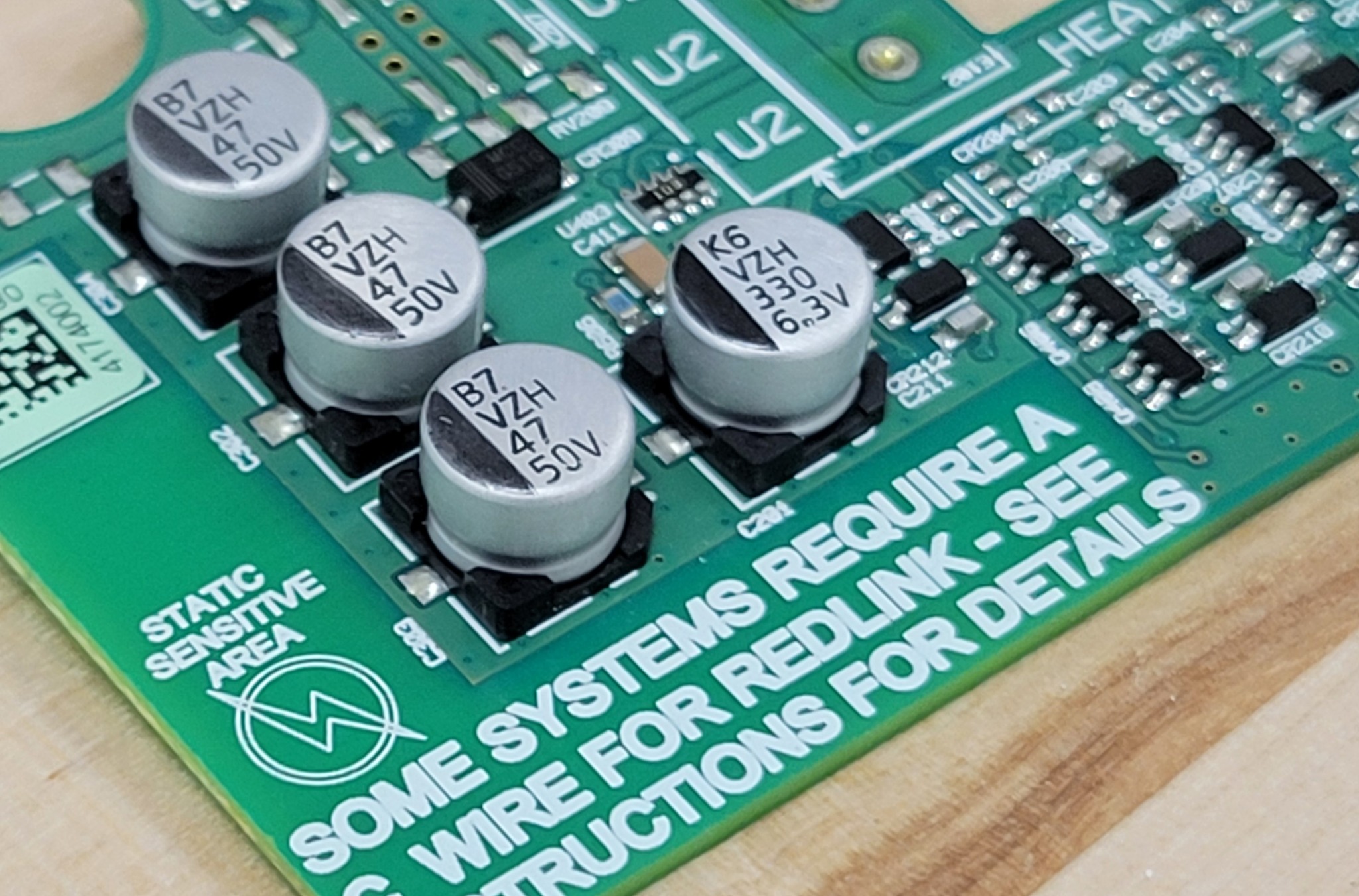 Detailed macro of assembled PCB